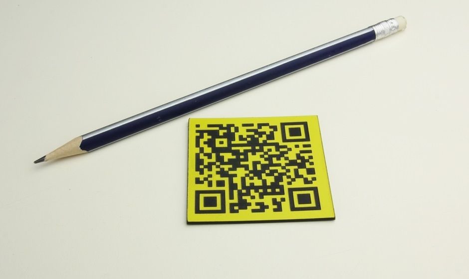 Laser marking of a QR CODE on a double-layer ABS polymer