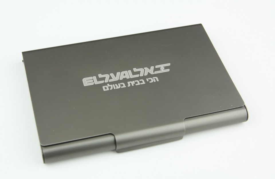 Laser Engraving of logo on aluminum case with anodized coating - branding products