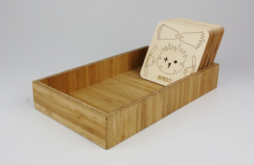 laser cutting of bamboo - a tray for storage