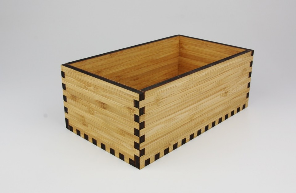 A laser-cut bamboo box for a variety of uses
