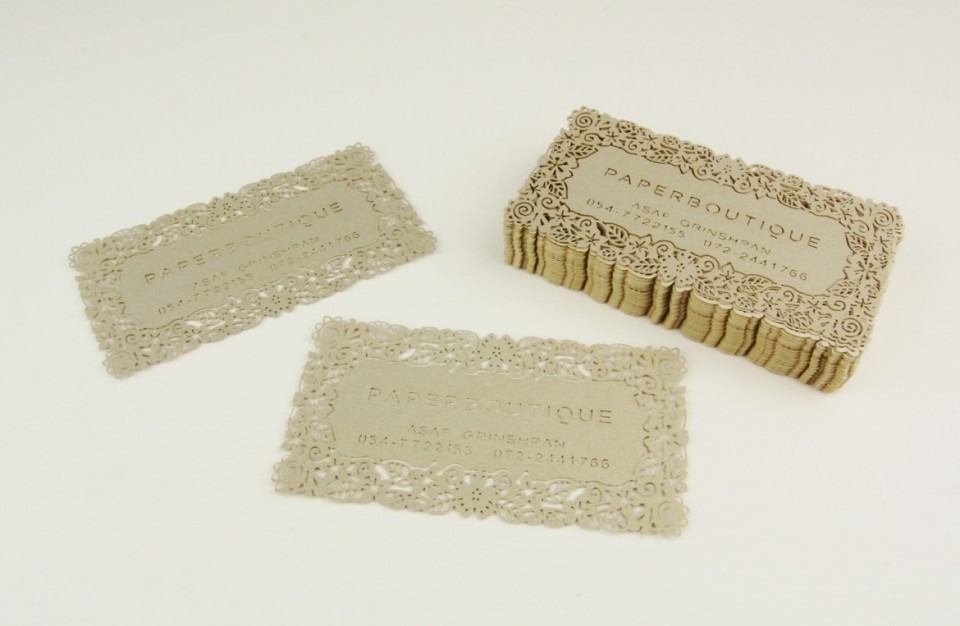 Lace handmade like Business card cut with laser technology
