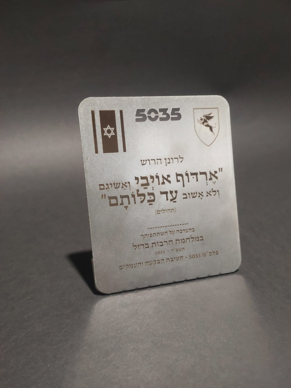 מעמד הוקרה מנירוסטה בעובי 0.8 מ