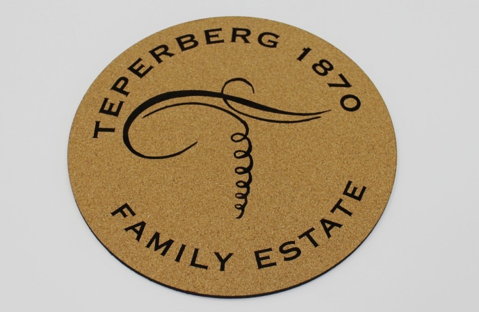 Laser Engraving on cork - laser marking of a sign on 5mm cork sheet