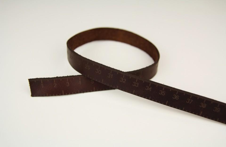 Laser marking of a ruler dial on leather strap 1mm thick