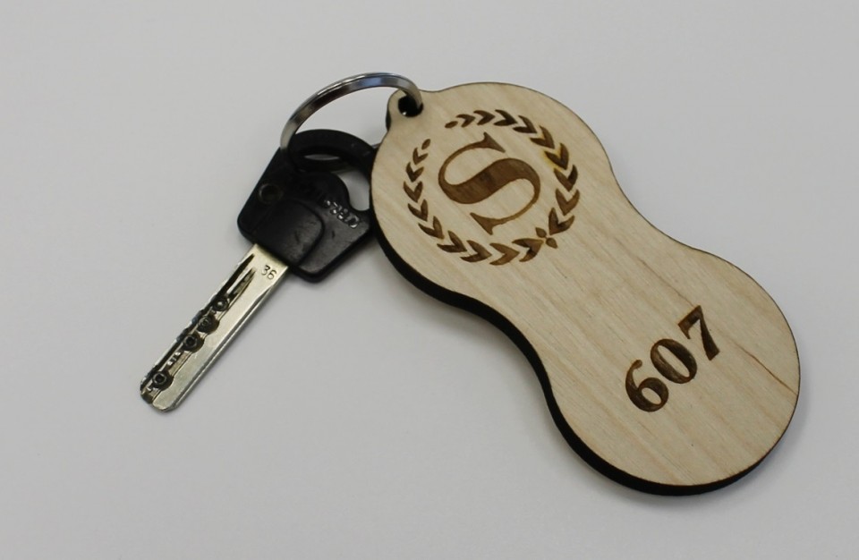Key holder made by MDF cut and engrave with laser technology - 8mm thick