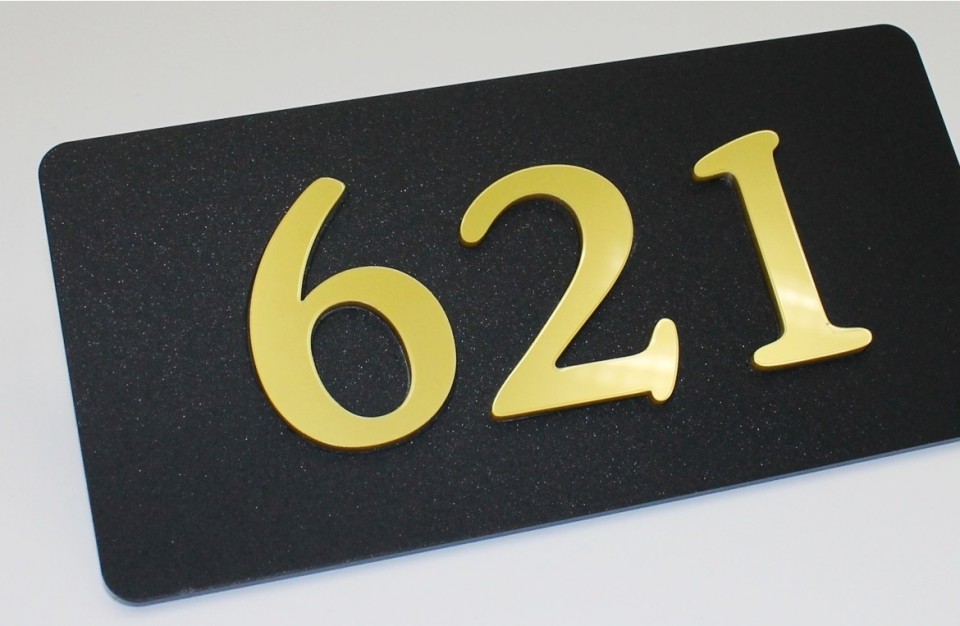 Room number Signs for hotels made of acrylic and cut by laser