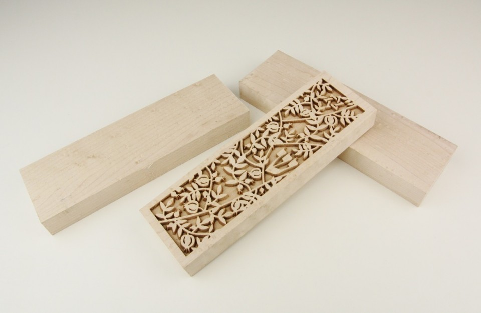 Maple wood Engraving - Wooden Mezuzah concept