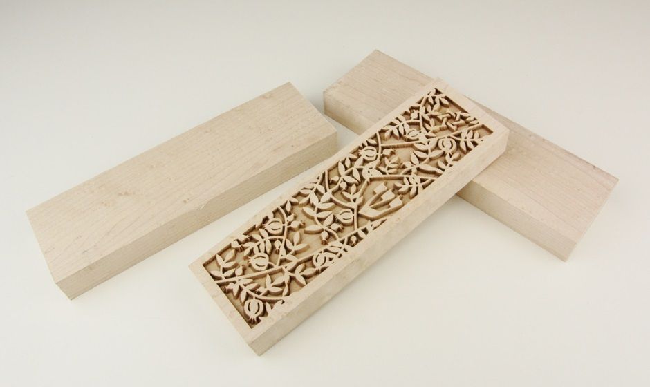  laser engraving in maple wood - a Jewish Mezuzah 